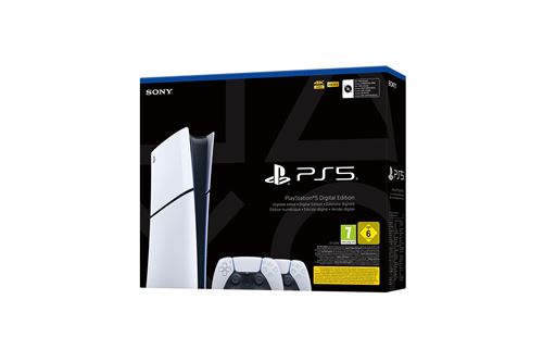 Console Sony PS5 Slim Edition Digitale + 2ème manette DualSense Blanc État correct Sony reconditionné disponible sur Fnac