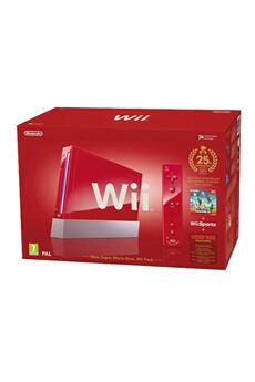 Console Wii rouge Pack Anniversaire 25 ans + New Super Mario Bros État correct Nintendo reconditionné disponible sur Darty | Dero