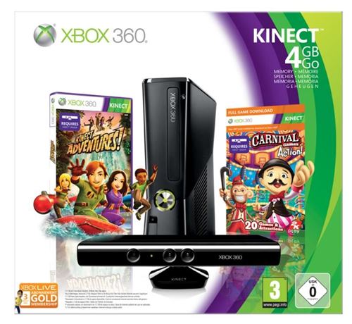 Console Xbox 360 4 Go Microsoft + capteur Kinect + Carnival État correct Microsoft (en supposant que MSOF soit une abréviation reconditionné disponible sur Fnac