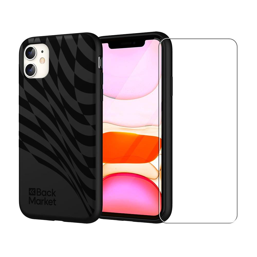Coque Back Market iPhone 11 et écran de protection - Plastique recyclé - Noir Reconditionné Back Market reconditionné disponible sur Backmarket