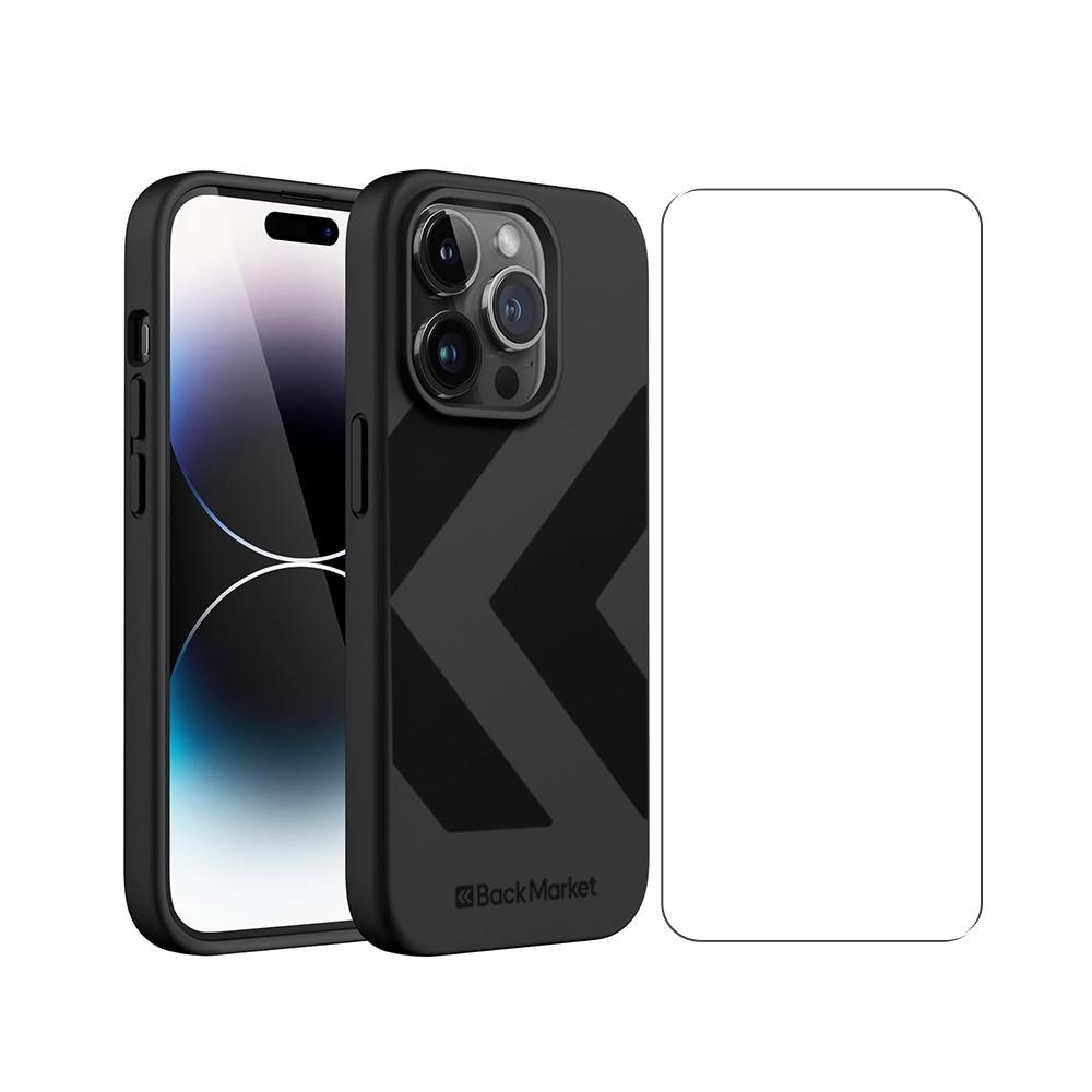 Acheter Coque Back Market iPhone 14 Pro et écran de protection - Plastique recyclé - Noir (Chevron) Reconditionné - 18,99 € | Dero Coque Back Market iPhone 14 Pro et écran de protection - Plastique recyclé - Noir (Chevron) Reconditionné Back Market reconditionné disponible sur Backmarket | Dero