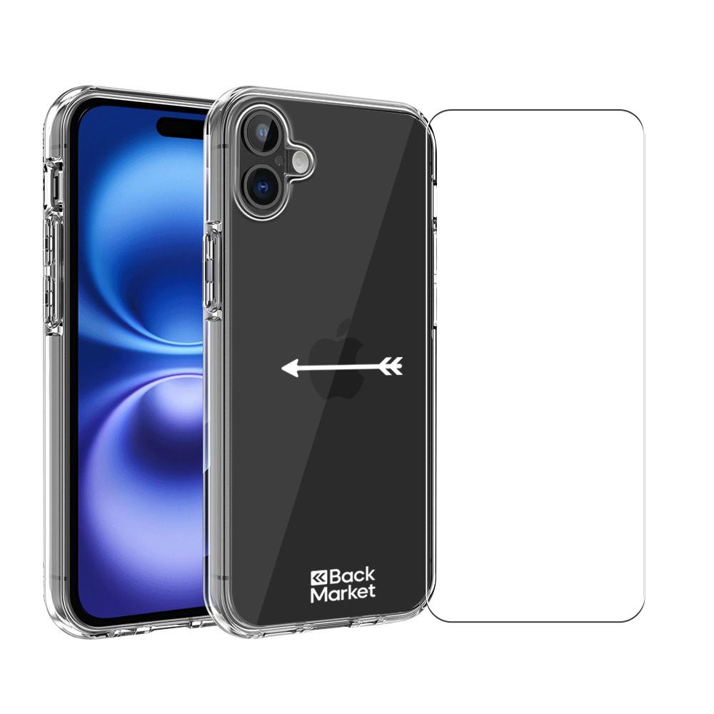 Coque Back Market iPhone 16 Plus et écran de protection - Plastique 60% recyclé - Transparent Reconditionné - 18,99 € Coque Back Market iPhone 16 Plus et écran de protection - Plastique 60% recyclé - Transparent Reconditionné Back Market reconditionné disponible sur Backmarket | Dero