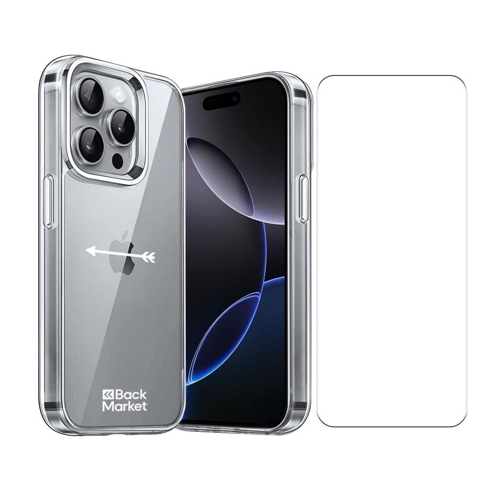Coque Back Market iPhone 16 Pro Max et écran de protection - Plastique 60% recyclé - Transparent Reconditionné - 18,99 € Coque Back Market iPhone 16 Pro Max et écran de protection - Plastique 60% recyclé - Transparent Reconditionné Back Market reconditionné disponible sur Backmarket