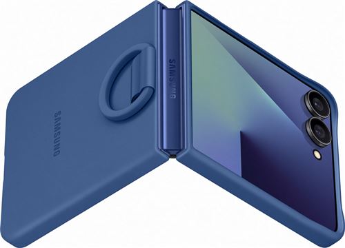 Coque en silicone avec anneau selfie Bleu nuit pour Samsung Galaxy Z Flip 7 État correct Samsung reconditionné disponible sur Fnac