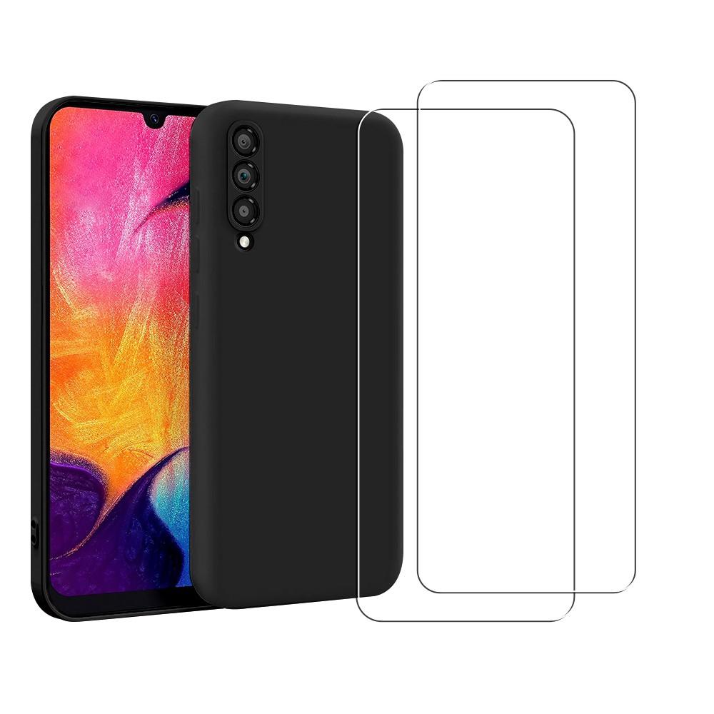 Coque Galaxy A50 et 2 écrans de protection - Silicone - Noir Reconditionné N/A reconditionné disponible sur Backmarket