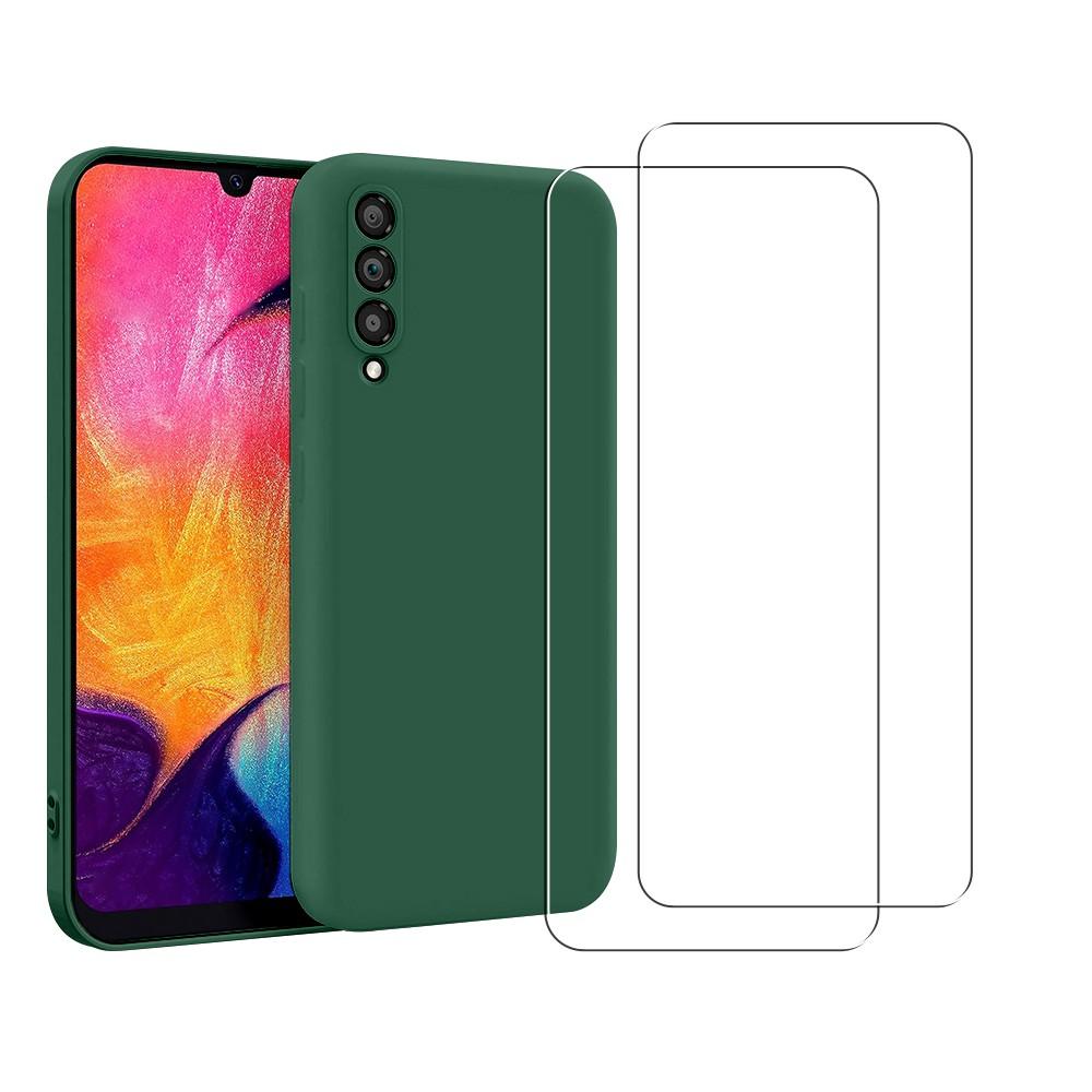 Coque Galaxy A50 et 2 écrans de protection - Silicone - Vert Reconditionné N/A reconditionné (offre indisponible)