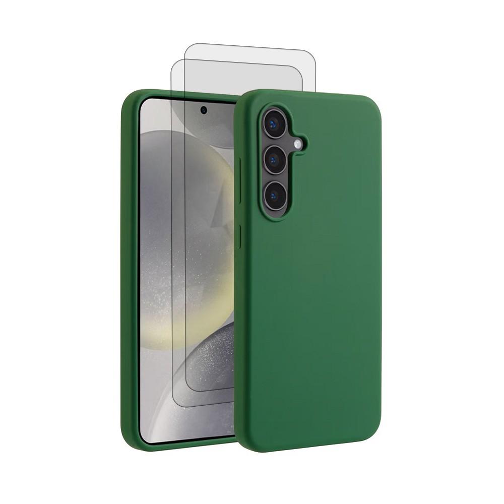 Coque Galaxy S24 et 2 écrans de protection - Silicone - Vert Reconditionné N/A reconditionné disponible sur Backmarket