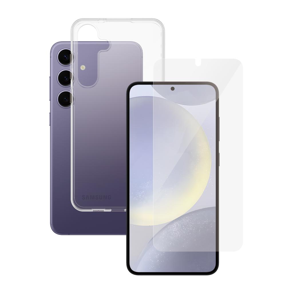 Coque Galaxy S24+ et écran de protection - Silicone - Transparent Reconditionné PanzerGlass reconditionné disponible sur Backmarket