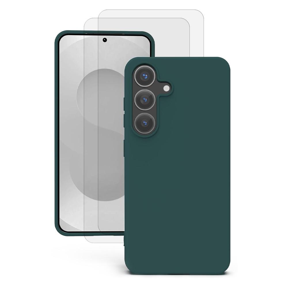 Coque Galaxy S25 Plus et 2 écrans de protection - Silicone - Vert Reconditionné N/A reconditionné disponible sur Backmarket