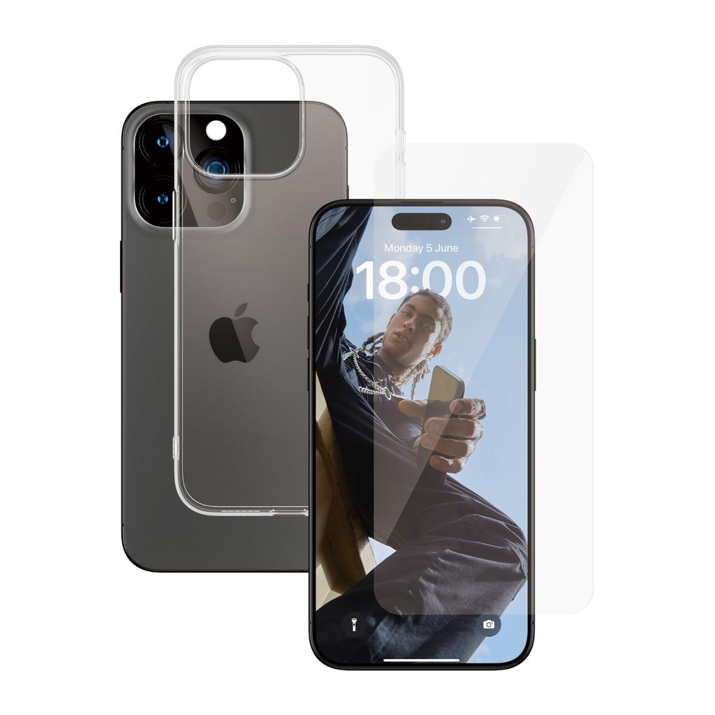 Coque iPhone 15 Pro Max et écran de protection - TPU - Transparent Reconditionné - 29,95 € Coque iPhone 15 Pro Max et écran de protection - TPU - Transparent Reconditionné PanzerGlass reconditionné disponible sur Backmarket