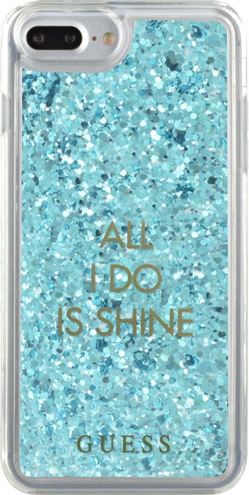 Coque rigide liquide Guess avec paillettes bleues pour iPhone 6 Plus, 6s Plus, 7 Plus et 8 Plus État correct Guess reconditionné disponible sur Fnac