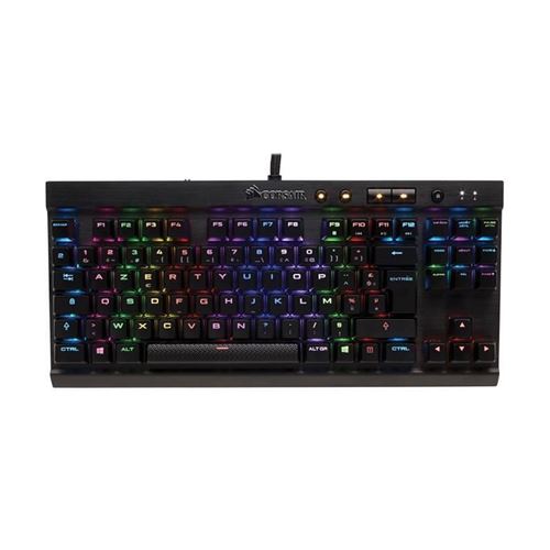 CORSAIR Gaming K65 LUX RGB Compact Mechanical - Clavier - backlit - USB - Français - commutateur : CHERRY MX Red - aluminium brossé anodisé État correct Corsair reconditionné disponible sur Fnac
