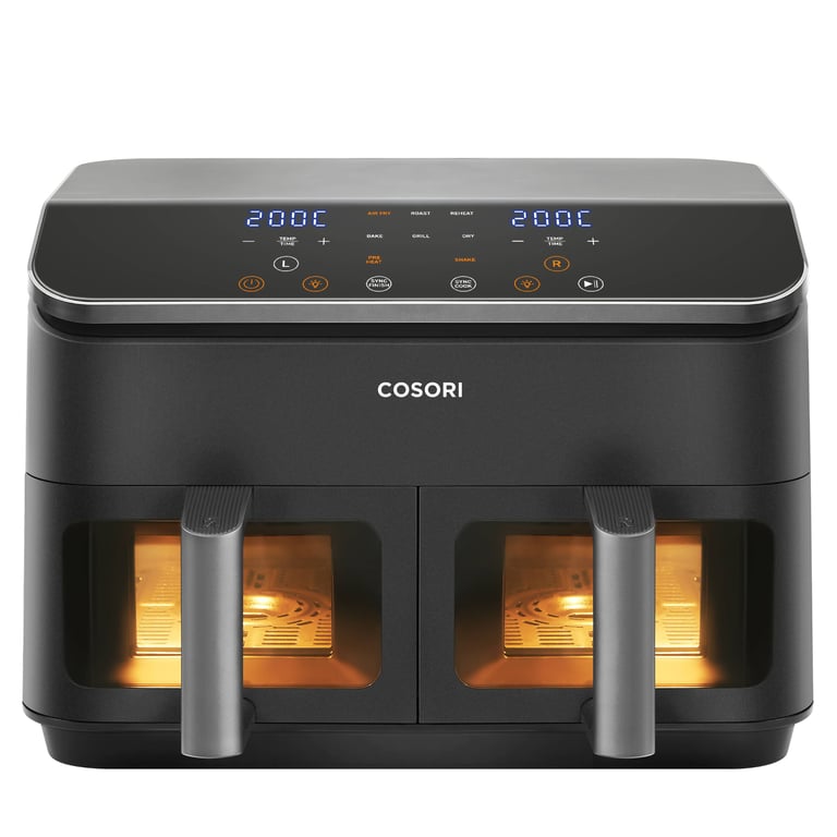 Cosori Dual Basket Chef Edition Double 8,5 L Autonome 1750 W Friteuse d'air chaud Noir, Argent - Excellent état Parfait état Cosori reconditionné disponible sur Pixmania