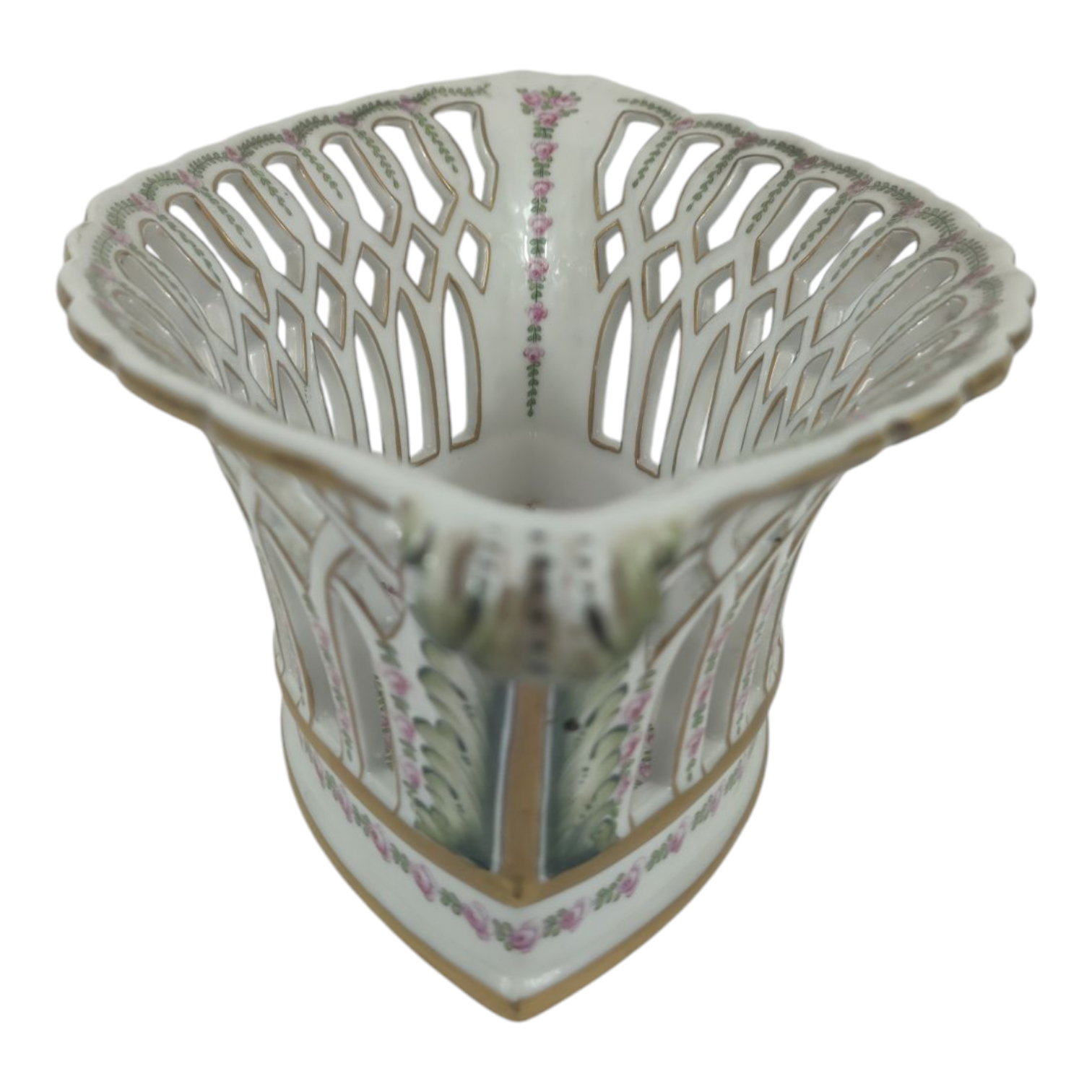 Voir photo 2 de Coupe en porcelaine ajourée "Rovina Epinal" Coupe en porcelaine ajourée "Rovina Epinal" Bon état reconditionné photo 2