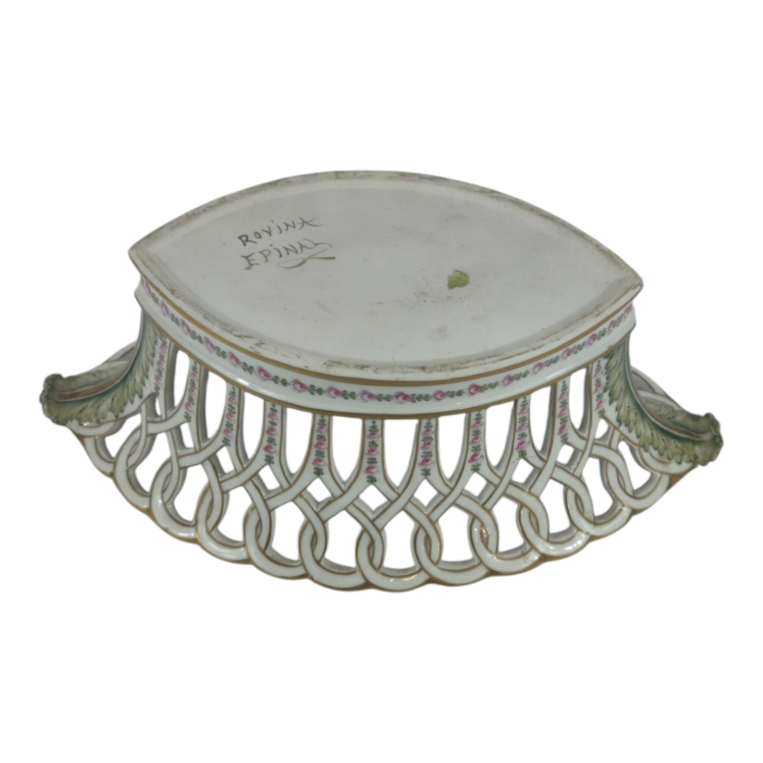 Voir photo 8 de Coupe en porcelaine ajourée "Rovina Epinal" Coupe en porcelaine ajourée "Rovina Epinal" Bon état reconditionné photo 8