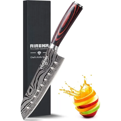 Couteau Japonais Santoku, 7 Pouces, Cuisine Professionnelle, Acier Inoxydable, Lame De Extra Tranchante, Manche Ergonomique, Pour La Cuisine À Domicile Et Les Restaurants Bon état - 28,00 € Couteau Japonais Santoku, 7 Pouces, Cuisine Professionnelle, Acier Inoxydable, Lame De Extra Tranchante, Manche Ergonomique, Pour La Cuisine À Domicile Et Les Restaurants Bon état reconditionné disponible sur Rakuten