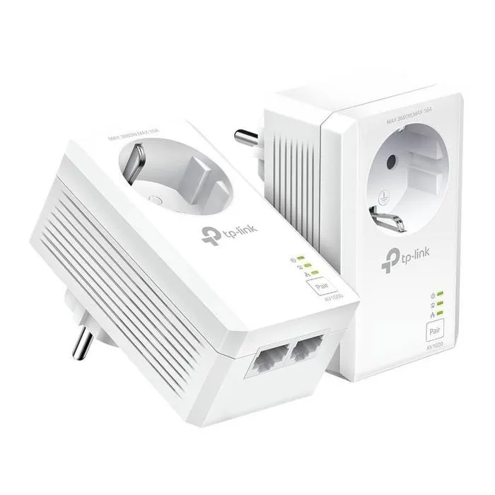 CPL 1000 Mbps - TP-Link TL-PA7027P KIT - 2 Port Gigabit et Prise Intégrée - Pack de 2 CPL - Reconditionné Reconditionné TP-Link reconditionné disponible sur Cdiscount Seconde Vie