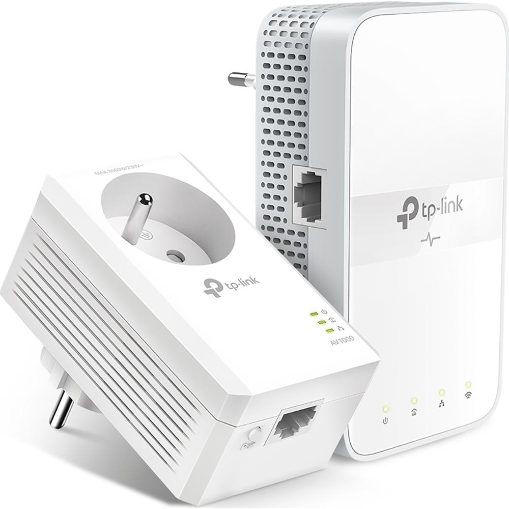 CPL Tplink Kit de 2 Adaptateurs CPL WiFi AV1000Mbps WiFi AC1200Mbps Prise gigogne + Port Ethernet RJ45 Blanc TP-Link Reconditionné TP-Link reconditionné disponible sur Backmarket