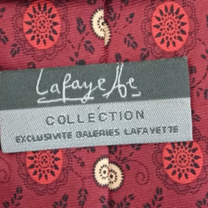 Voir photo 6 de Cravate rouge "Galaries Lafayette" Cravate rouge "Galaries Lafayette" Bon état reconditionné photo 6