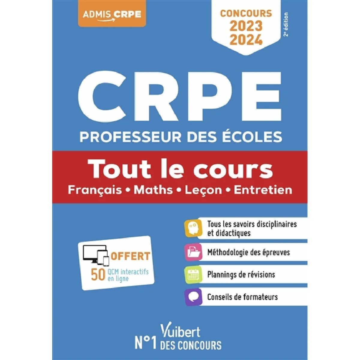 Acheter CRPE, professeur des écoles : tout le cours, français, maths, leçon, entretien : concours 2023-2024 État correct - 11,94 € CRPE, professeur des écoles : tout le cours, français, maths, leçon, entretien : concours 2023-2024 État correct N/A (Il ne s'agit pas d'une marque reconditionné disponible sur Rue du Commerce Seconde Vie