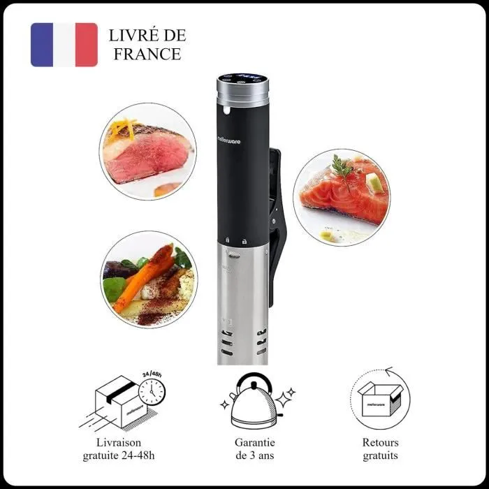 Cuiseur sous-vide - MELLERWARE - Roner Cheffy! - 1000W - Précision ±0 1°C - Écran tactile & Minuterie Reconditionné - 44,52 € Cuiseur sous-vide - MELLERWARE - Roner Cheffy! - 1000W - Précision ±0 1°C - Écran tactile & Minuterie Reconditionné reconditionné disponible sur Cdiscount Seconde Vie | Dero