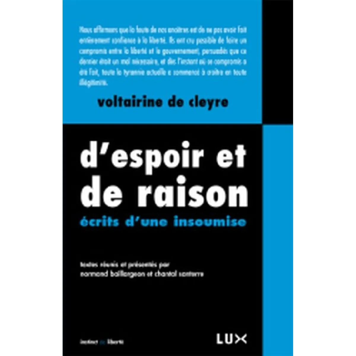 Acheter D'espoir et de raison : écrits d'une insoumise État correct - 24,20 € D'espoir et de raison : écrits d'une insoumise État correct N/A (Il ne s'agit pas d'une marque reconditionné disponible sur Rue du Commerce Seconde Vie