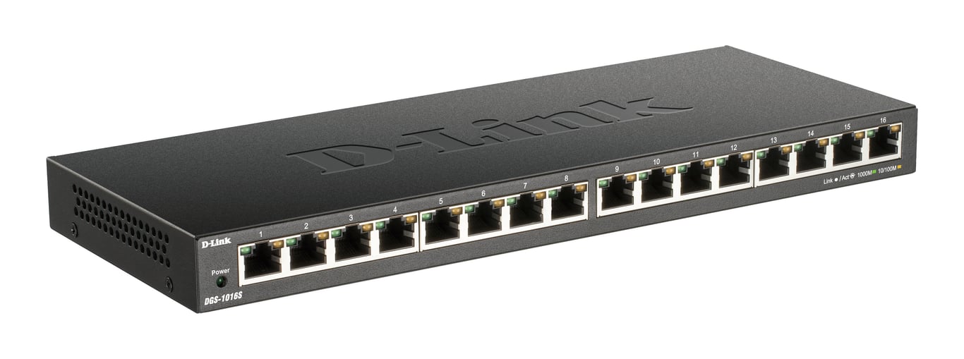 D-Link DGS-1016S Non-géré Gigabit Ethernet (10/100/1000) Noir - Excellent état Parfait état D-Link reconditionné disponible sur Pixmania