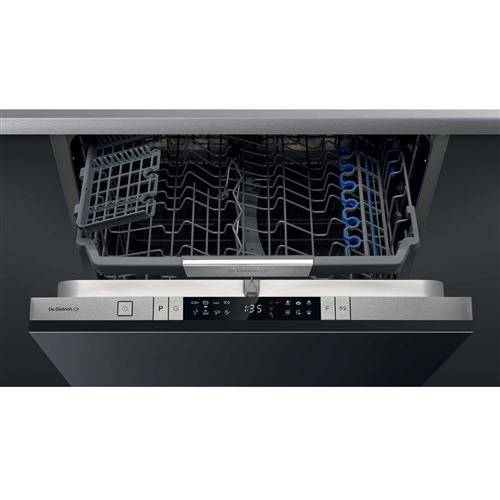 De Dietrich DCJ424DQX-01 - Lave-vaisselle - encastrable - Niche - largeur : 60 cm - profondeur : 58 cm - hauteur : 82 cm - inox/noir État correct De Dietrich reconditionné disponible sur Fnac