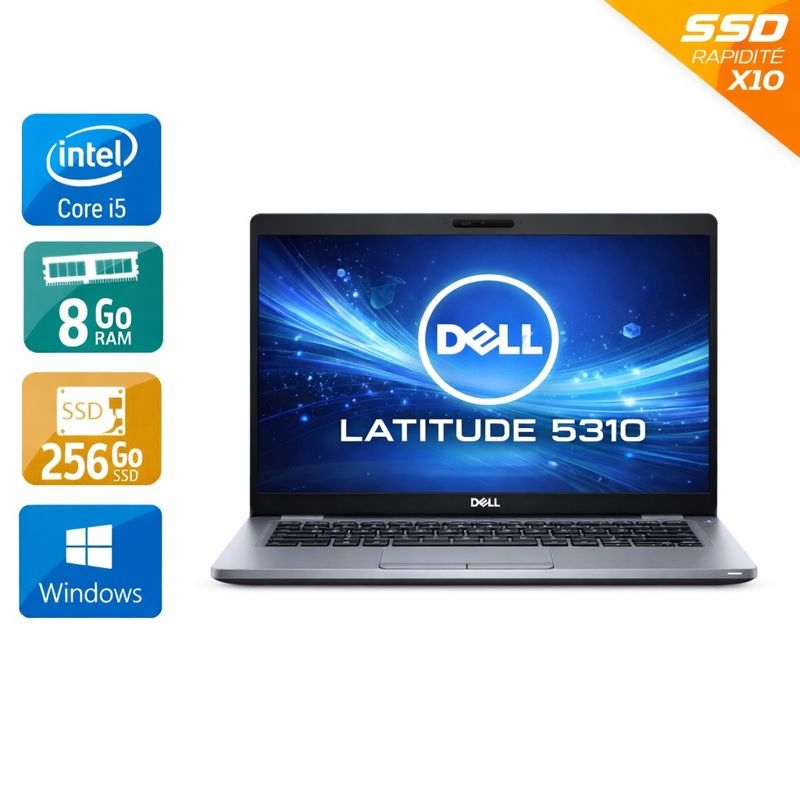 Dell Latitude 5310 13,2'' i5 Gen 10 - 8Go RAM 256Go SSD Windows 11 - Etat du Produit : État correct État correctOccasion certifiée reconditionnée Bon état reconditionné disponible sur Kiatoo