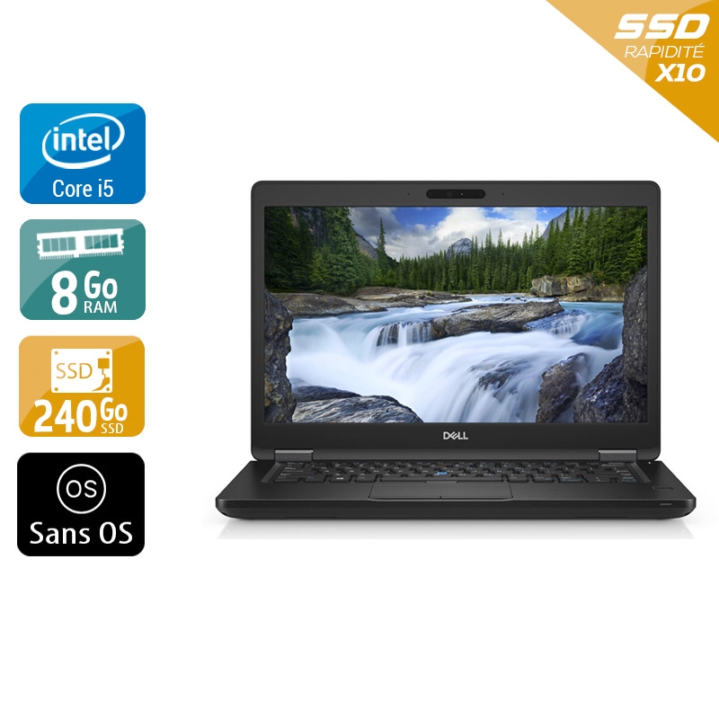 Dell Latitude 5490 14'' i5 Gen 7 - 8Go RAM 240Go SSD Sans OS Bon étatOccasion certifiée reconditionnée Bon état reconditionné disponible sur Kiatoo