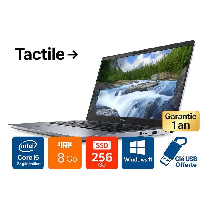 Dell Latitude 7400 - Écran Tactile 14 HD - Intel Core i5-8365U - 8 Go RAM - SSD 256 Go - Windows 11 - Argent Reconditionné Dell reconditionné disponible sur Cdiscount Seconde Vie