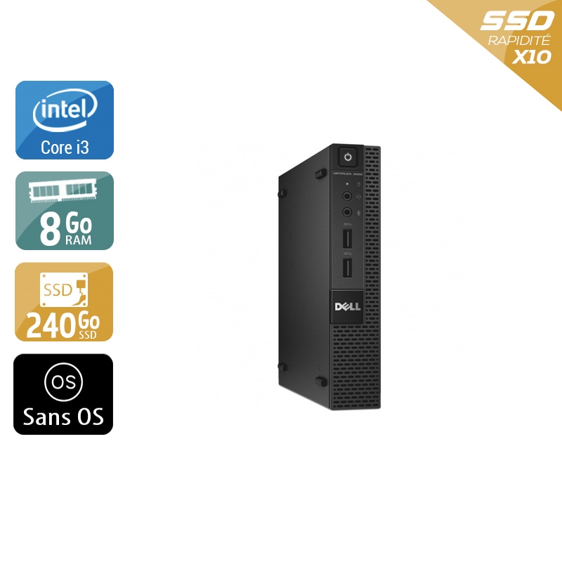 Dell Optiplex 3020M Micro i3 - 8Go RAM 240Go SSD Sans OS Bon étatOccasion certifiée reconditionnée Bon état - 190,83 € Dell Optiplex 3020M Micro i3 - 8Go RAM 240Go SSD Sans OS Bon étatOccasion certifiée reconditionnée Bon état reconditionné disponible sur Kiatoo