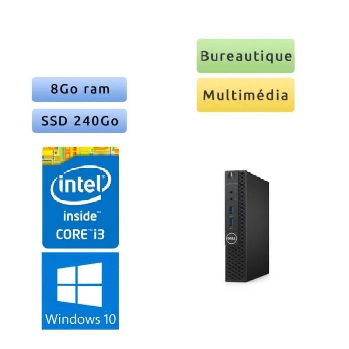 Dell Optiplex 3040 Tiny - Windows 10 - i3 8Go 240Go - Ordinateur Tour Bureautique PC Noir Reconditionné - 199,00 € Dell Optiplex 3040 Tiny - Windows 10 - i3 8Go 240Go - Ordinateur Tour Bureautique PC Noir Reconditionné Dell reconditionné disponible sur Rue du Commerce Seconde Vie | Dero