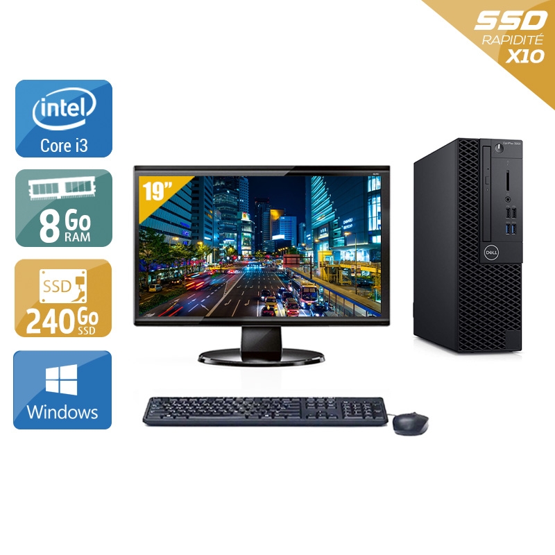 Dell Optiplex 3060 SFF i3 Gen 8 + Écran - 19'' 8Go RAM 240Go SSD Windows 10 Bon étatOccasion certifiée reconditionnée Bon état - 269,00 € Dell Optiplex 3060 SFF i3 Gen 8 + Écran - 19'' 8Go RAM 240Go SSD Windows 10 Bon étatOccasion certifiée reconditionnée Bon état reconditionné disponible sur Kiatoo | Dero