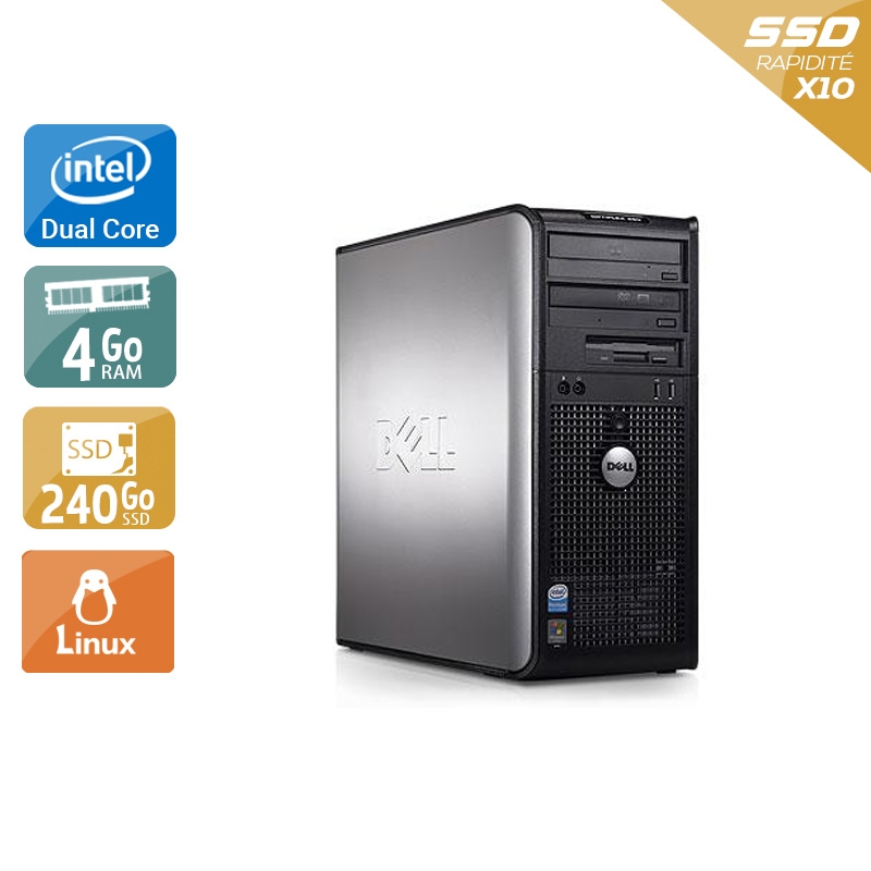 Dell Optiplex 360 Tower Dual Core - 4Go RAM 240Go SSD Linux Bon étatOccasion certifiée reconditionnée Bon état reconditionné disponible sur Kiatoo