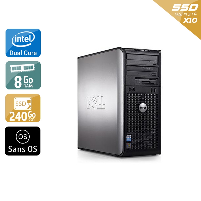 Dell Optiplex 380 Desktop Dual Core - 8Go RAM 240Go SSD Sans OS Bon étatOccasion certifiée reconditionnée Bon état reconditionné disponible sur Kiatoo