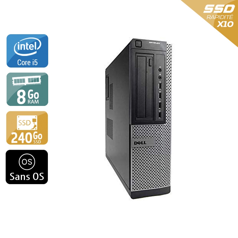 Dell Optiplex 7010 Desktop i5 - 8Go RAM 240Go SSD Sans OS État correctOccasion certifiée reconditionnée Bon état reconditionné disponible sur Kiatoo