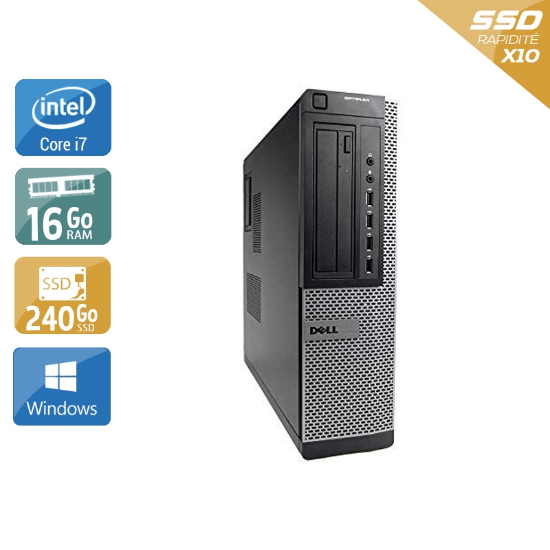 Dell Optiplex 7010 Desktop i7 - 16Go RAM 240Go SSD Windows 10 Bon étatOccasion certifiée reconditionnée Bon état reconditionné disponible sur Kiatoo