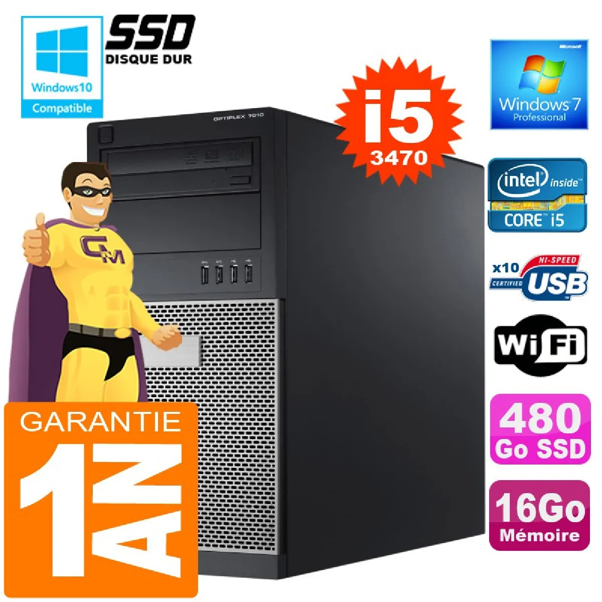 Dell Optiplex 7010 - Noir État correct - 539,50 € Dell Optiplex 7010 - Noir État correct Dell reconditionné disponible sur Rue du Commerce Seconde Vie
