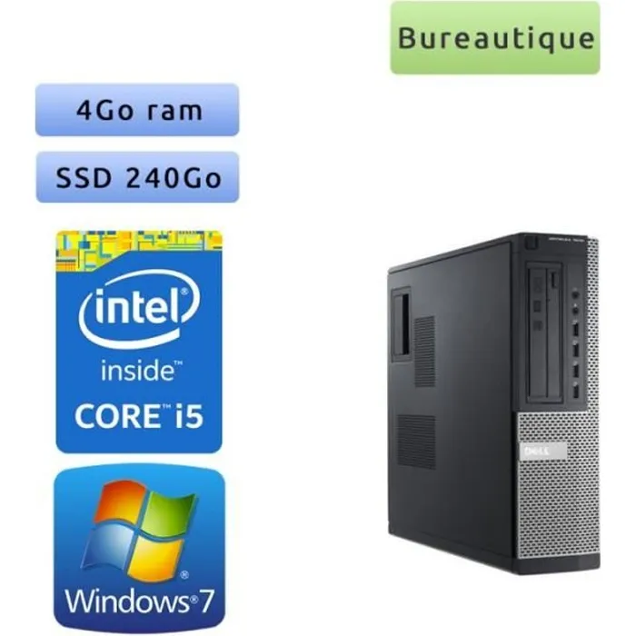 Dell Optiplex 7010 SFF - Windows 7 - i5 4Go 240Go SSD - Ordinateur Tour Bureautique PC Reconditionné - 152,00 € Dell Optiplex 7010 SFF - Windows 7 - i5 4Go 240Go SSD - Ordinateur Tour Bureautique PC Reconditionné Dell reconditionné disponible sur Cdiscount Seconde Vie
