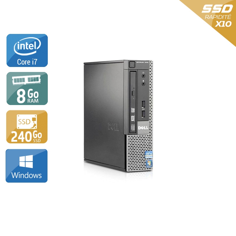 Dell Optiplex 7010 USDT i7 - 8Go RAM 240Go SSD Windows 10 Bon étatOccasion certifiée reconditionnée Bon état reconditionné disponible sur Kiatoo