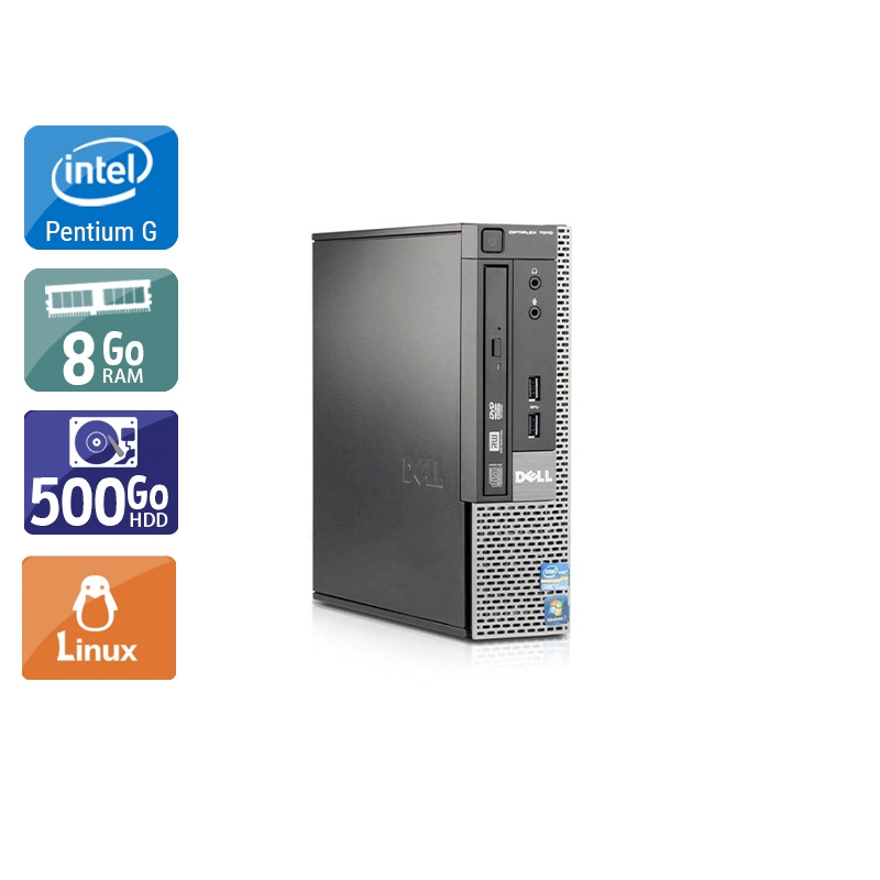 Dell Optiplex 7010 USDT Pentium G Dual Core - 8Go RAM 500Go HDD Linux Bon étatOccasion certifiée reconditionnée Bon état reconditionné disponible sur Kiatoo