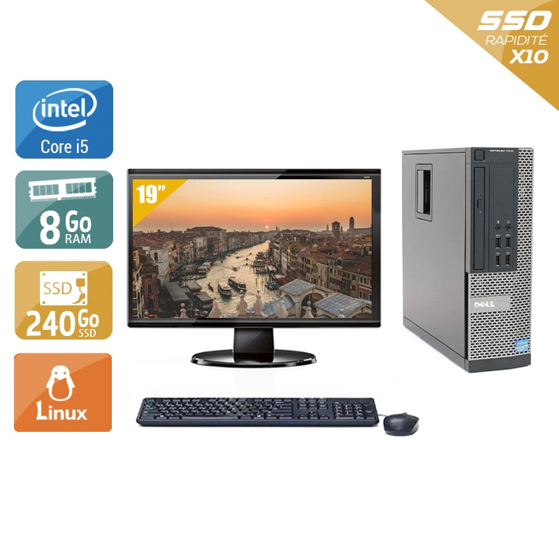 Dell Optiplex 7020 SFF i5 + Écran - 19'' 8Go RAM 240Go SSD Linux Bon étatOccasion certifiée reconditionnée Bon état reconditionné disponible sur Kiatoo | Dero