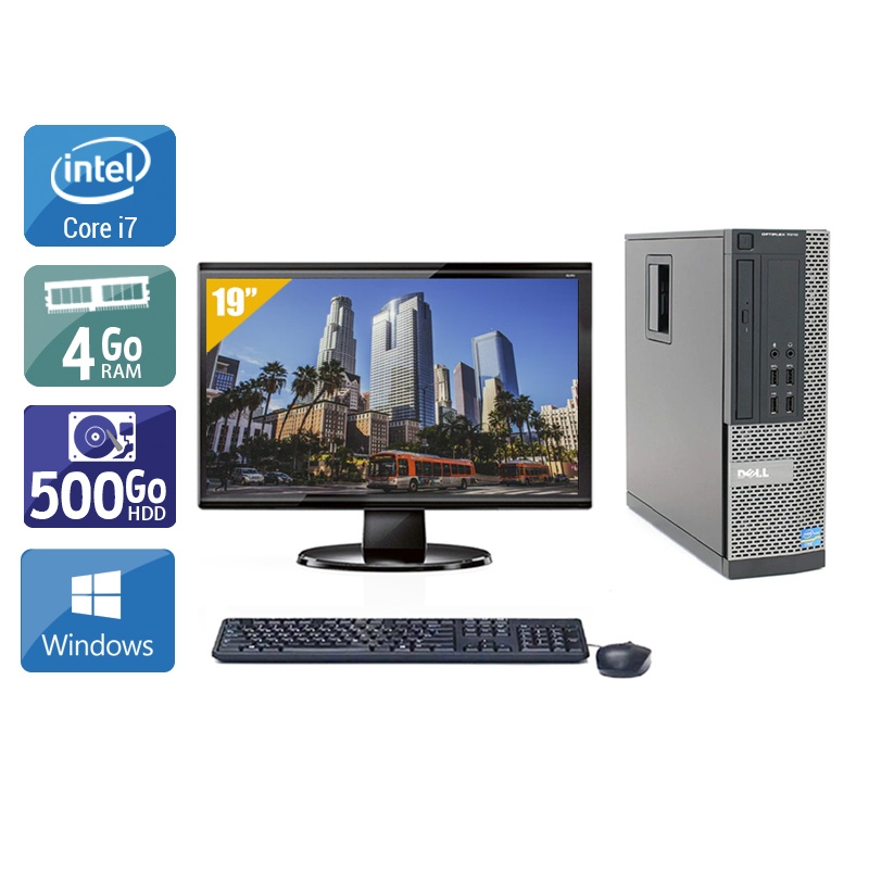 Dell Optiplex 790 SFF i7 + Écran - 19'' 4Go RAM 500Go HDD Windows 10 Bon étatOccasion certifiée reconditionnée Bon état reconditionné disponible sur Kiatoo