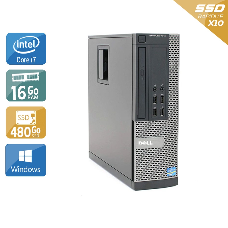 Dell Optiplex 9020 SFF i7 - 16Go RAM 480Go SSD Windows 10 Bon étatOccasion certifiée reconditionnée Bon état reconditionné disponible sur Kiatoo