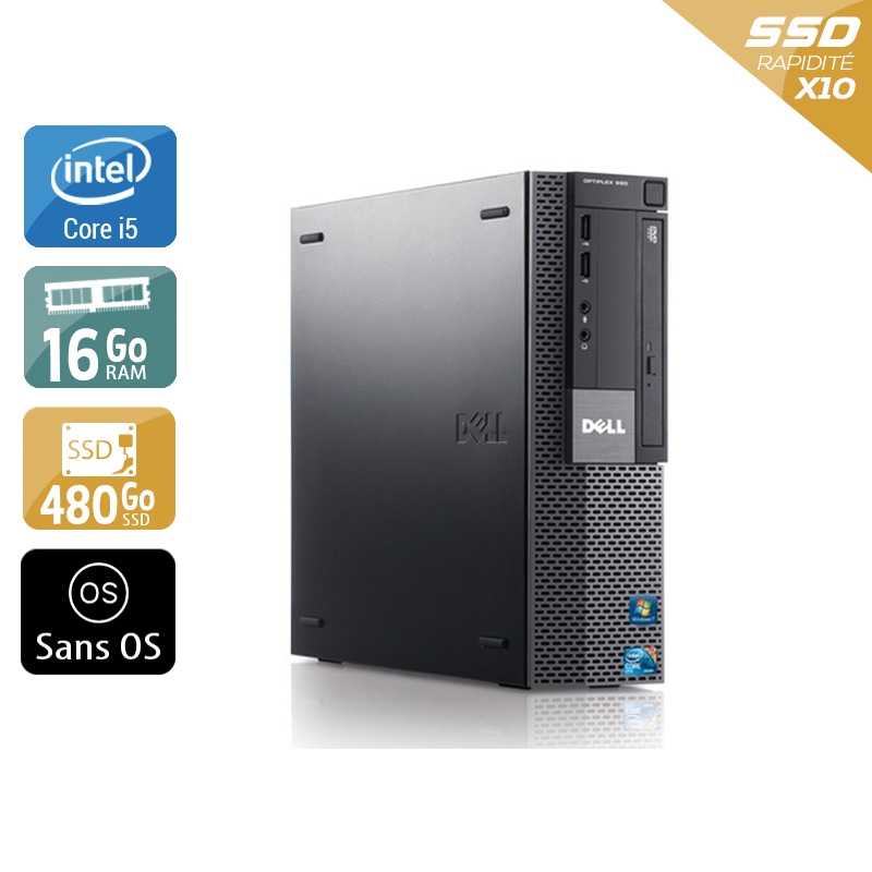 Dell Optiplex 980 SFF i5 - 16Go RAM 480Go SSD Sans OS Bon étatOccasion certifiée reconditionnée Bon état reconditionné disponible sur Kiatoo