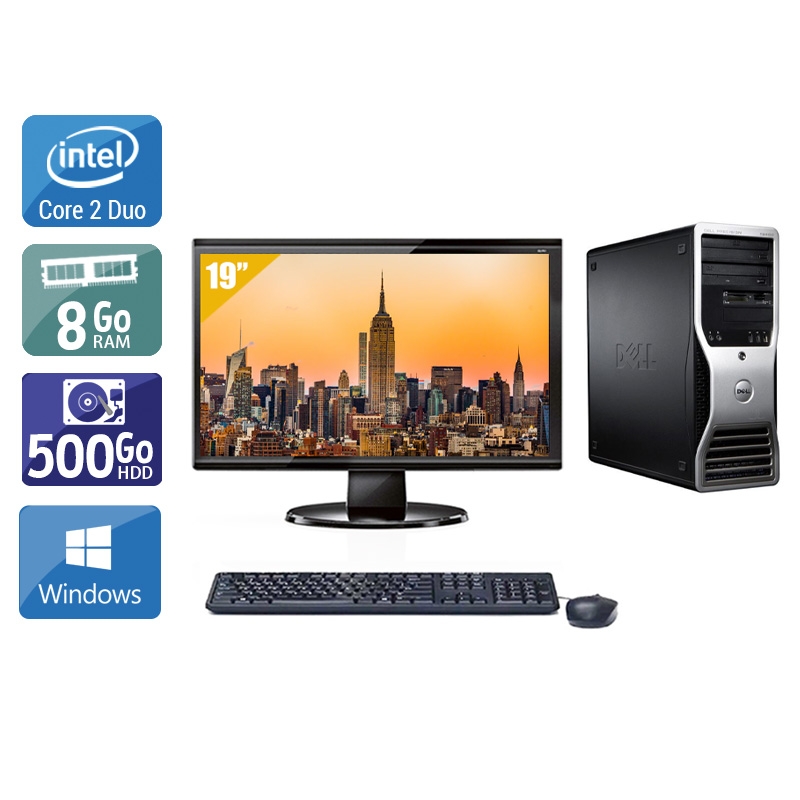 Dell Precision 390 Tower Core 2 Duo + Écran - 19'' 8Go RAM 500Go HDD Windows 10 Bon étatOccasion certifiée reconditionnée Bon état reconditionné disponible sur Kiatoo | Dero