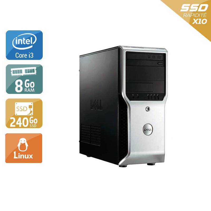 Dell Precision T1500 Tower i3 - 8Go RAM 240Go SSD Linux Bon étatOccasion certifiée reconditionnée Bon état reconditionné disponible sur Kiatoo