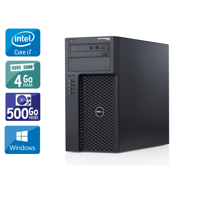 Dell Precision T1700 Tower i7 - 4Go RAM 500Go HDD Windows 10 Bon étatOccasion certifiée reconditionnée Bon état reconditionné disponible sur Kiatoo