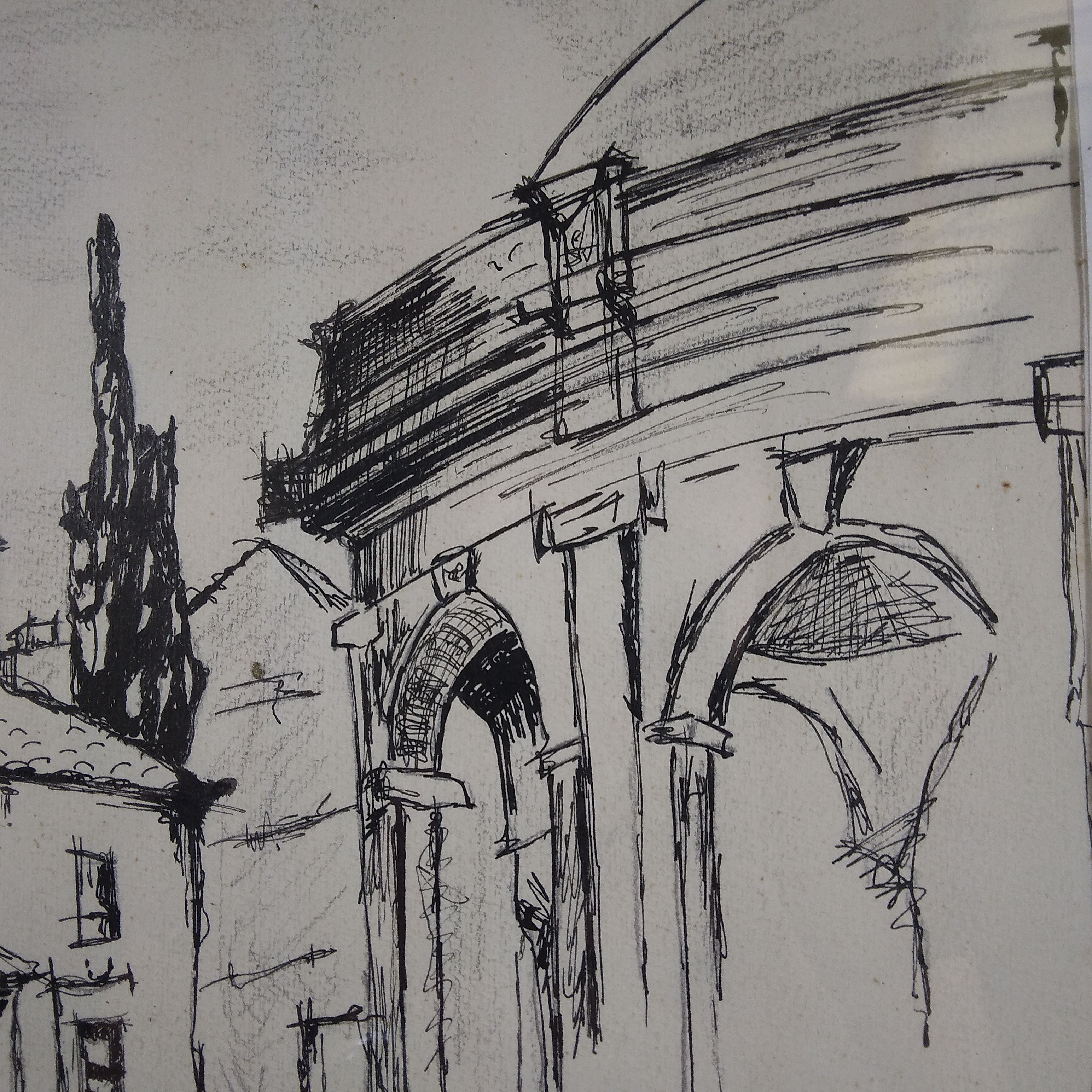 Voir photo 3 de Dessin au stylo noir - Le prieuré, Villeneuve-Lès-Avignon Dessin au stylo noir - Le prieuré, Villeneuve-Lès-Avignon reconditionné photo 3
